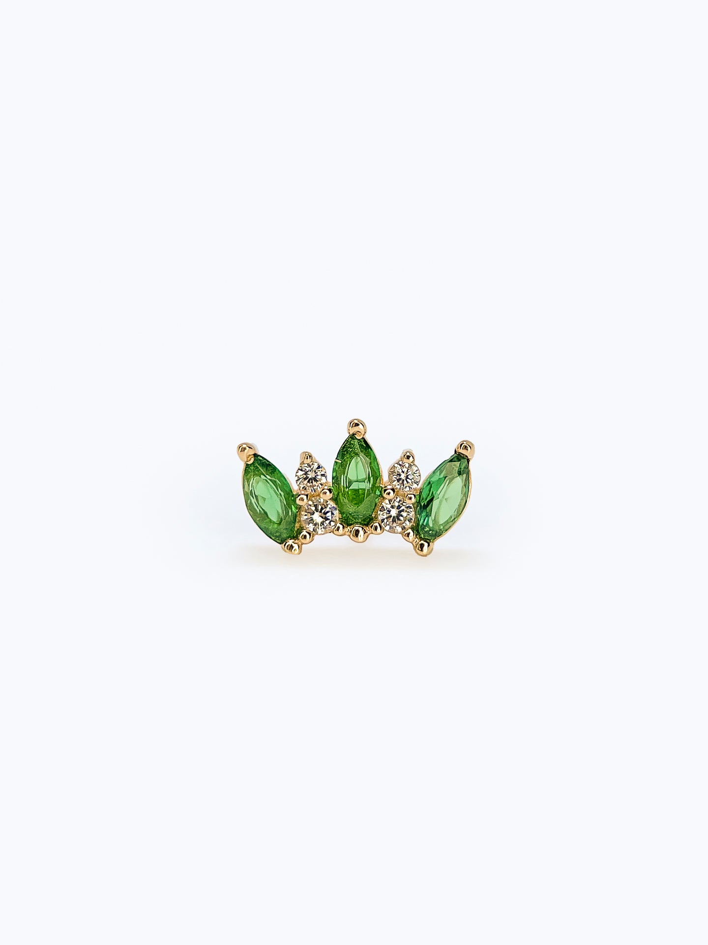 Lecce – Or 14K (Cluster Vert & Blanc)