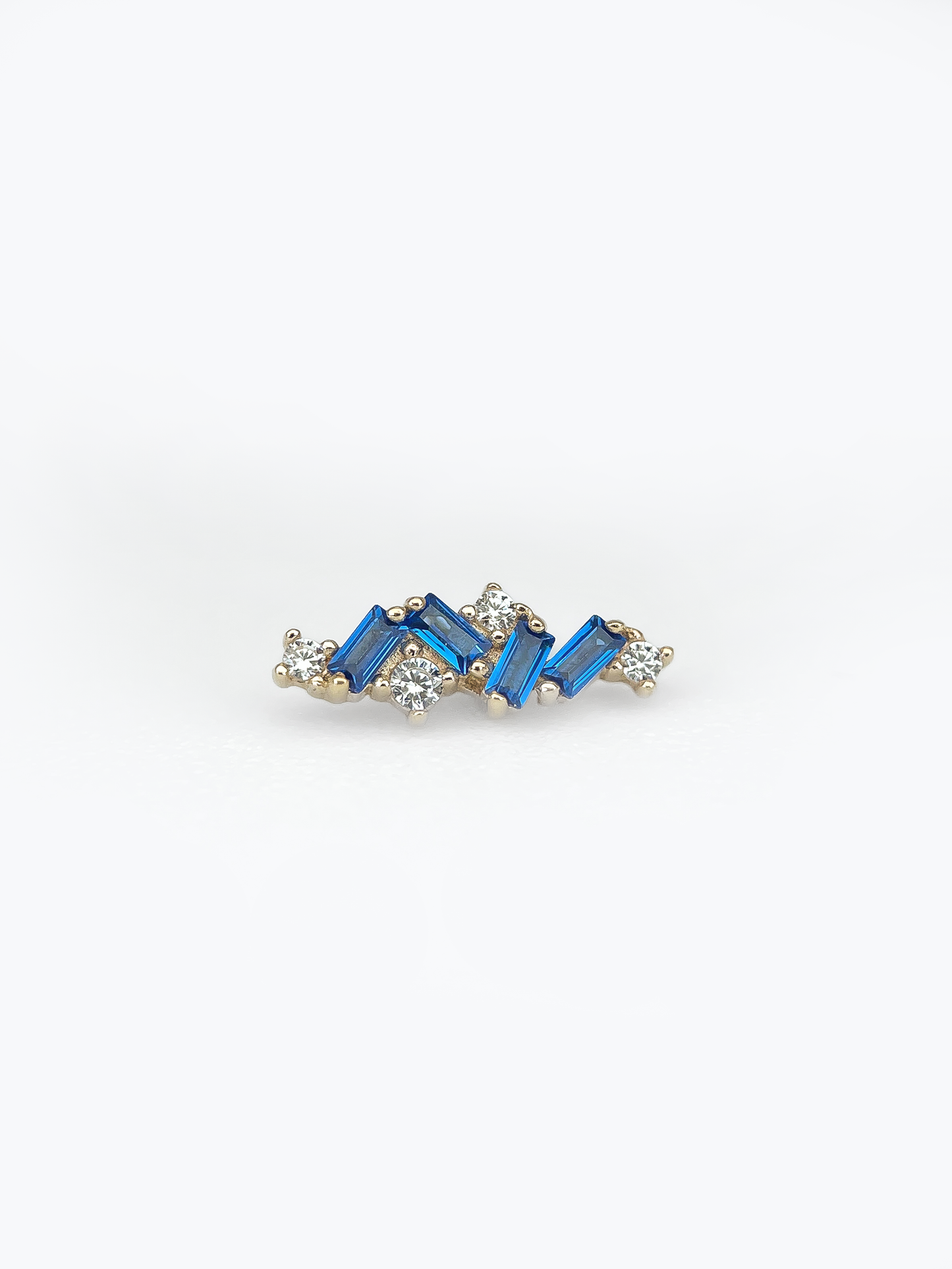 Élégance – Or 14K - Pierres Bleues & Multicolores