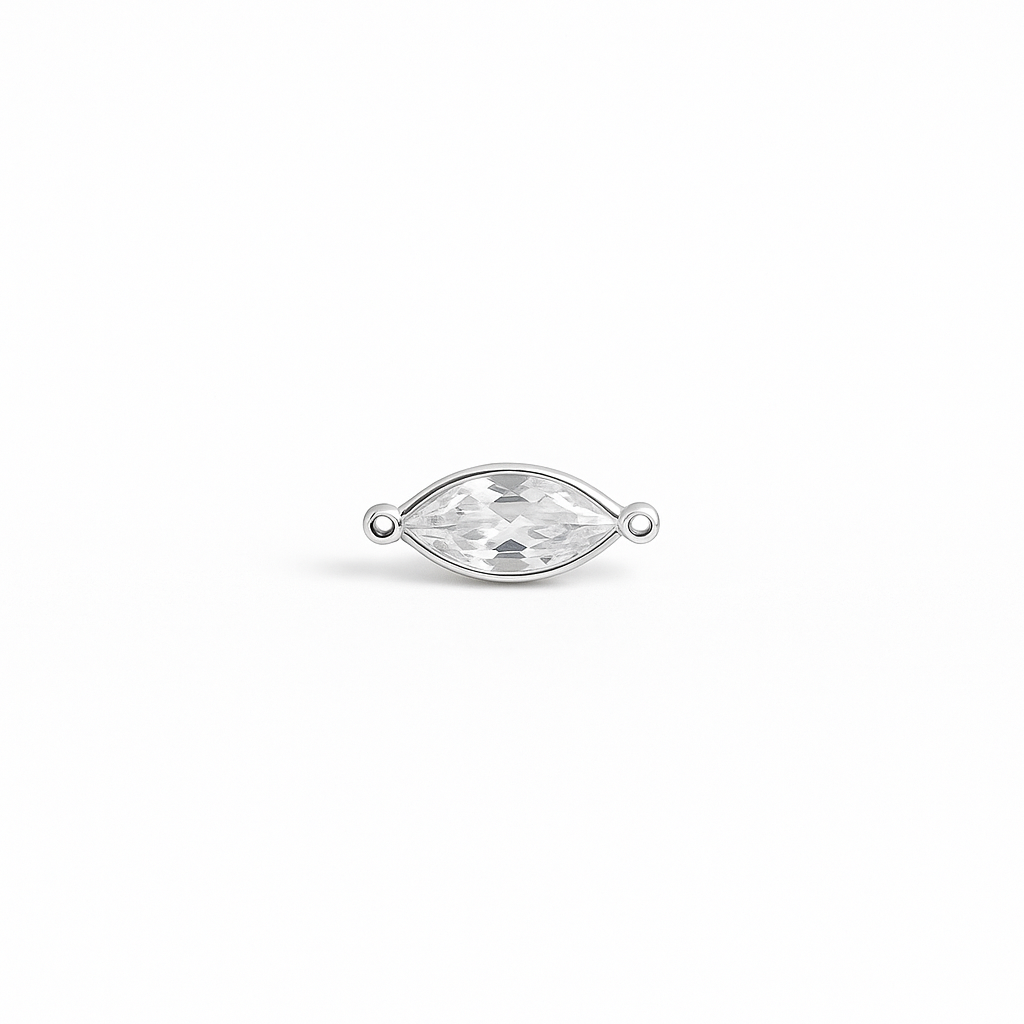 Navette - Or Jaune & Or Blanc 14K