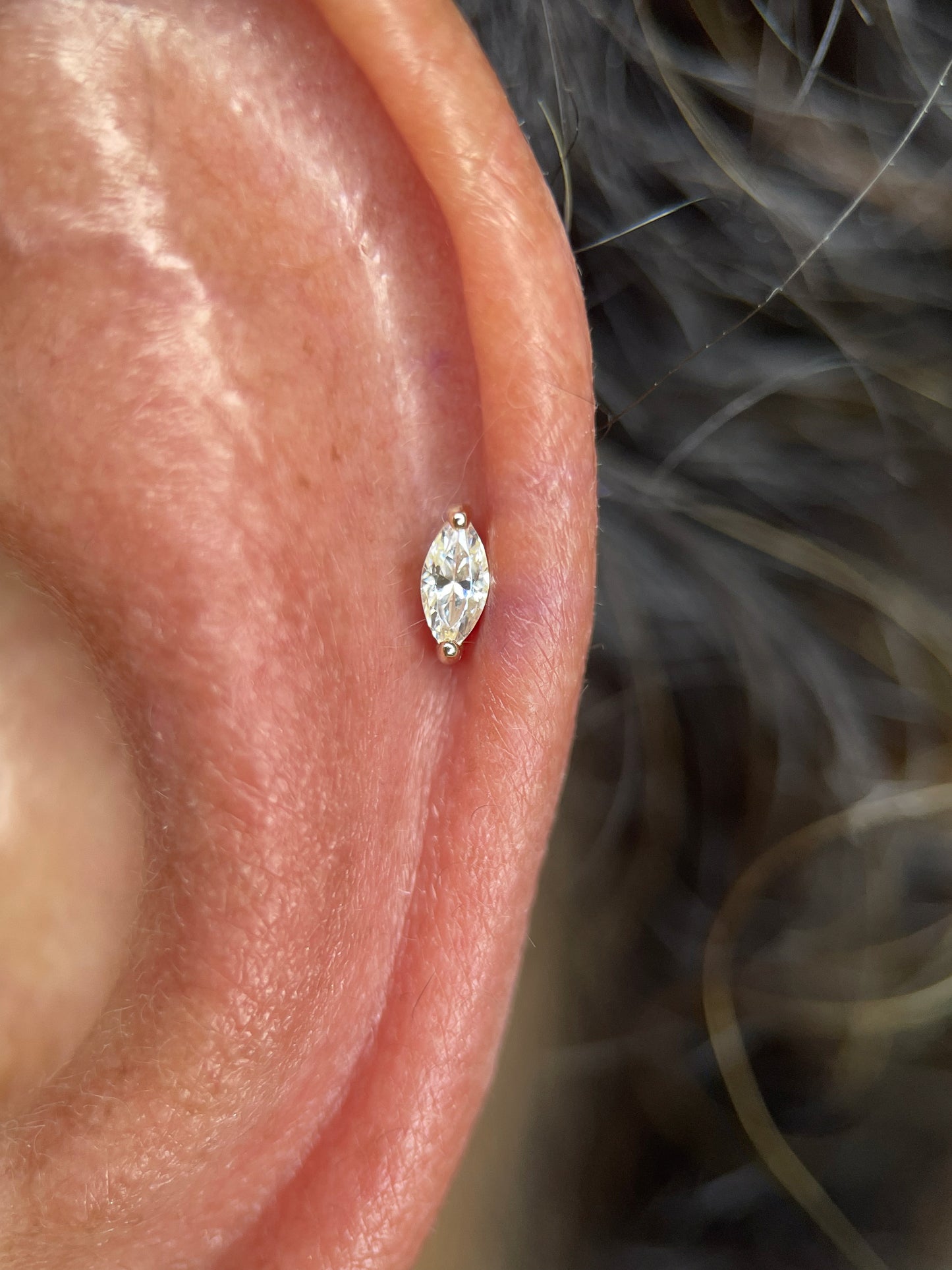 Navette - Or Jaune & Or Blanc 14K
