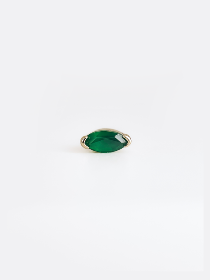 Navette – Or 14K – Pierres Précieuses (Émeraude & Rubis)