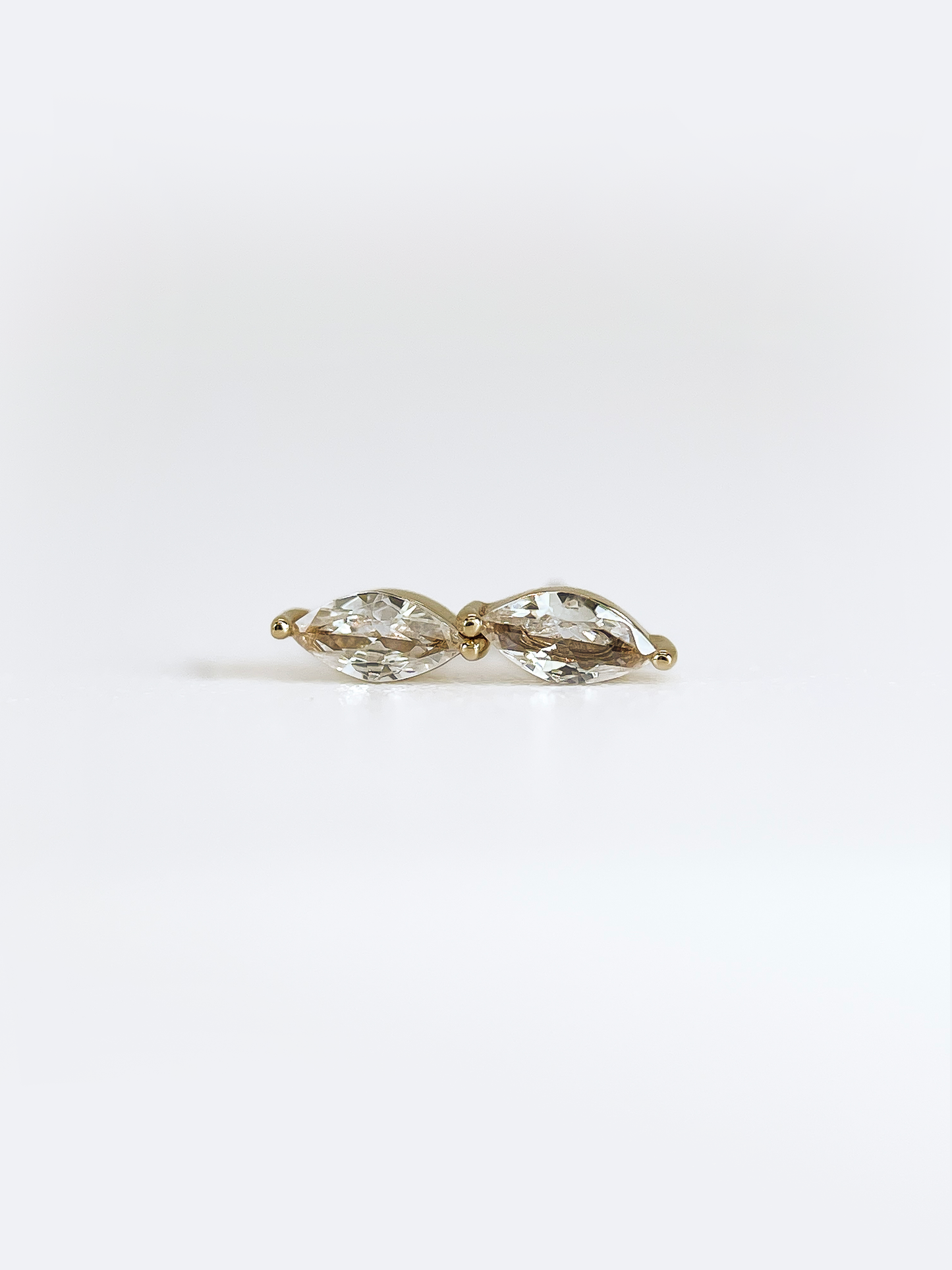 Navette - Or Jaune & Or Blanc 14K