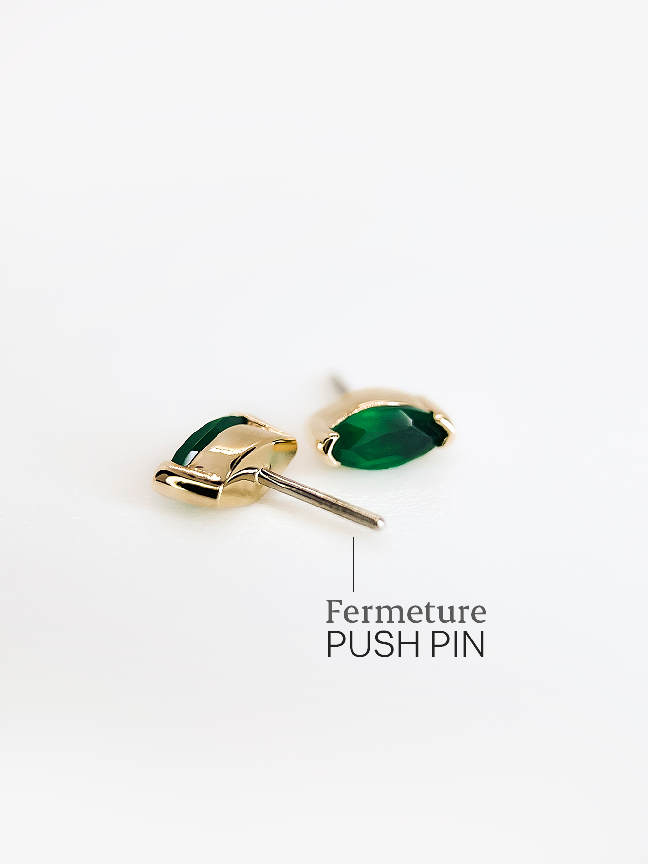 Navette – Or 14K – Pierres Précieuses (Émeraude & Rubis)