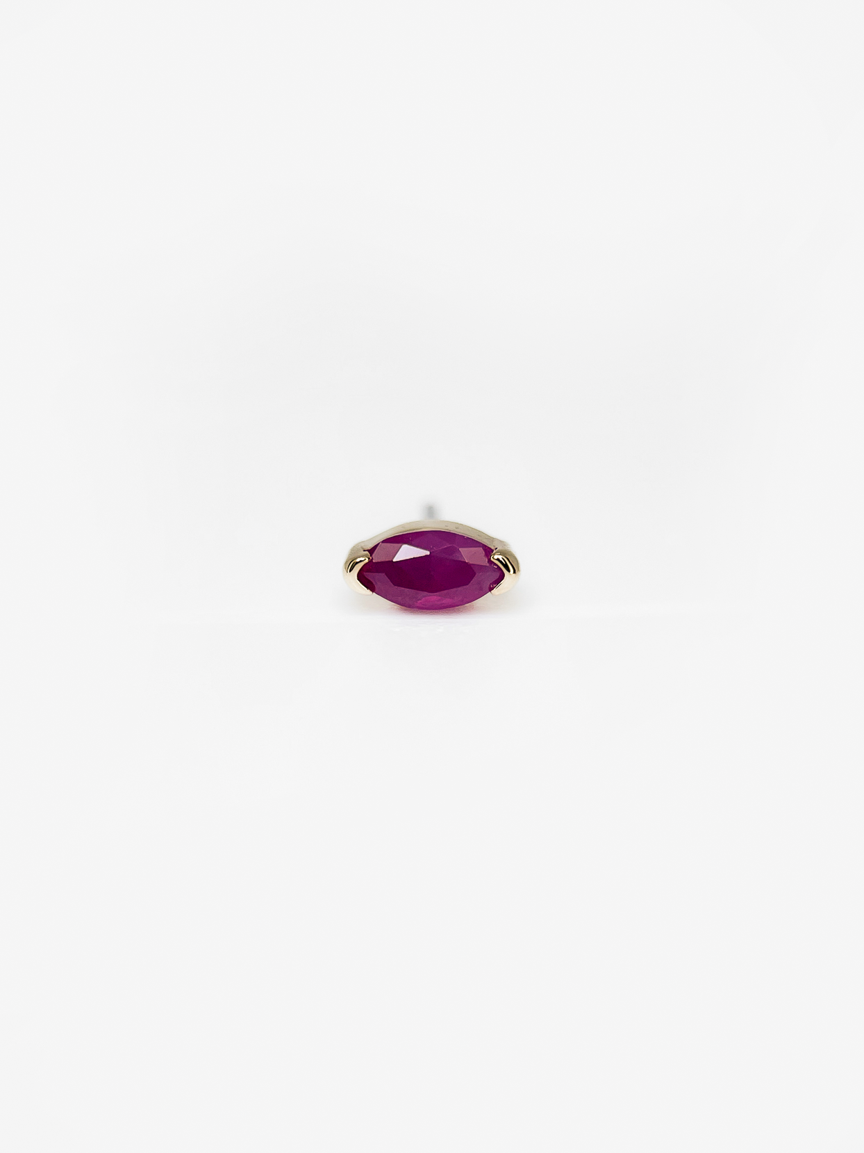 Navette – Or 14K – Pierres Précieuses (Émeraude & Rubis)