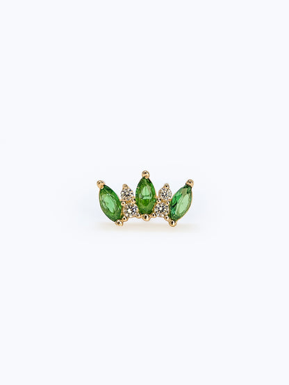 Lecce – Or 14K (Cluster Vert & Blanc)