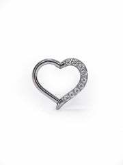Orvieto – Titane (cœur avec zirconiums) – bijou de piercing Eternità Luxury Piercing
